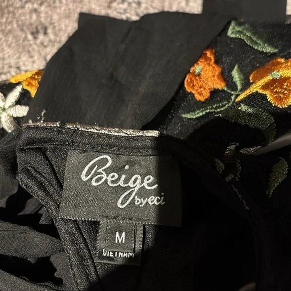 ECI New York Embroidered Floral Mesh Overlay Swing sleeveless party Dress - Picture 10 of 13